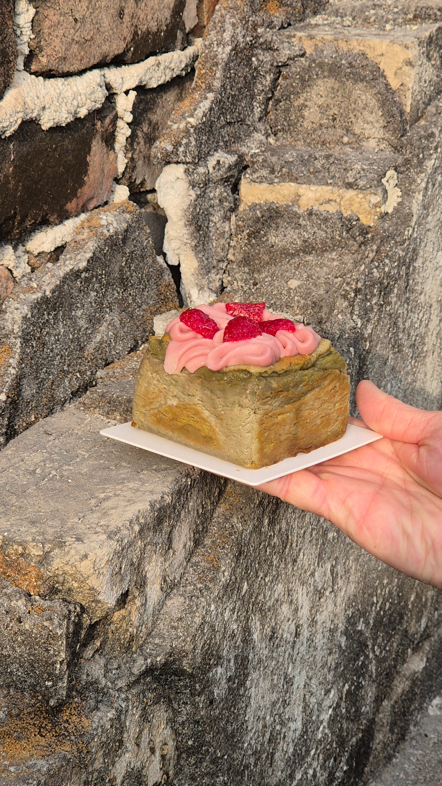Raspberry Tie Guan Yin Basque Cheesecake